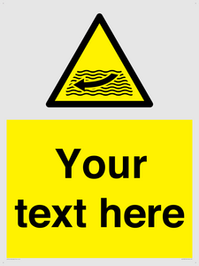 Custom Warning strong river flows